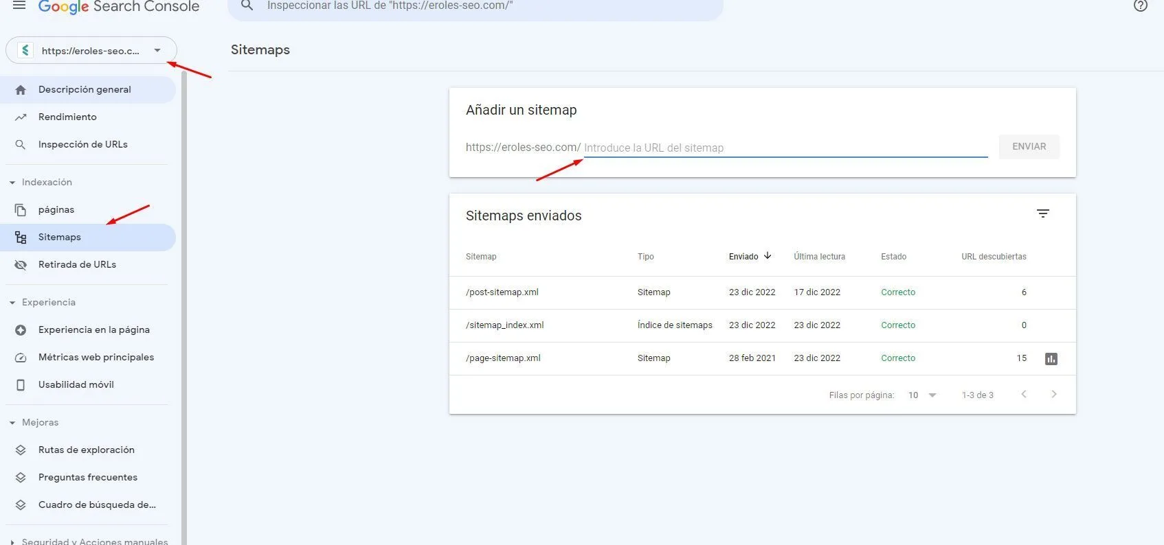 Añadiendo sitemaps