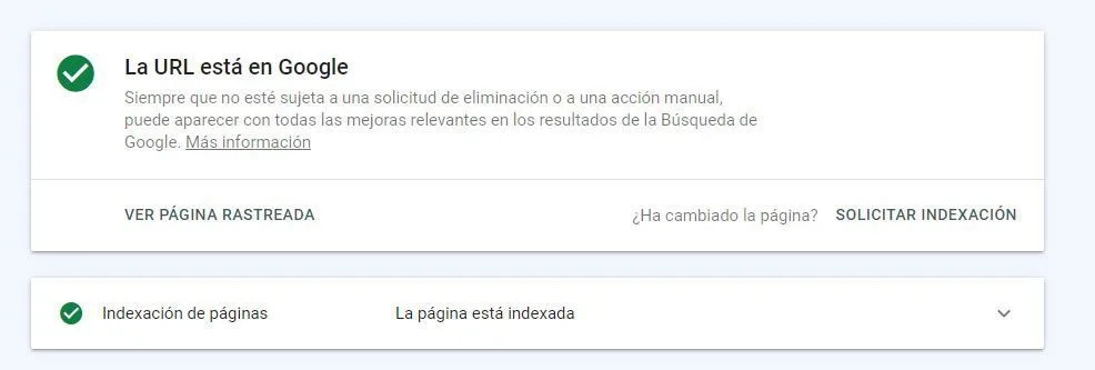 La Url está en google