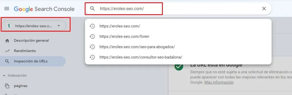 google search console indexacion