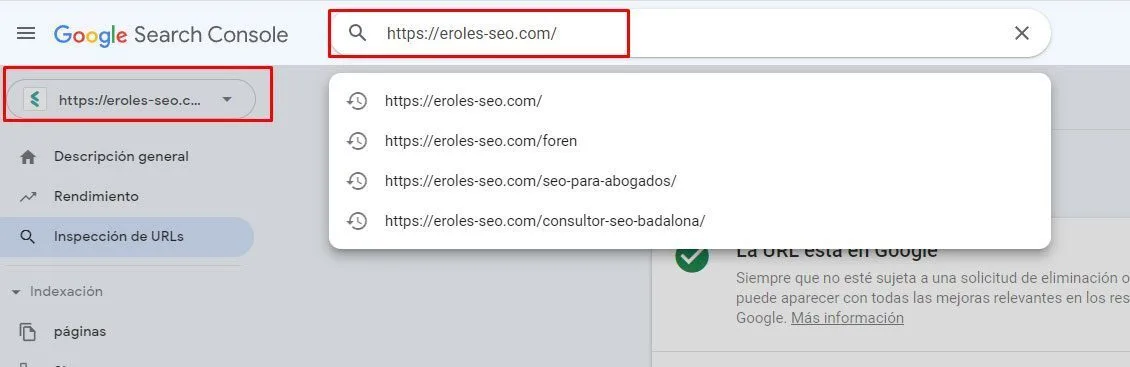 google search console indexacion